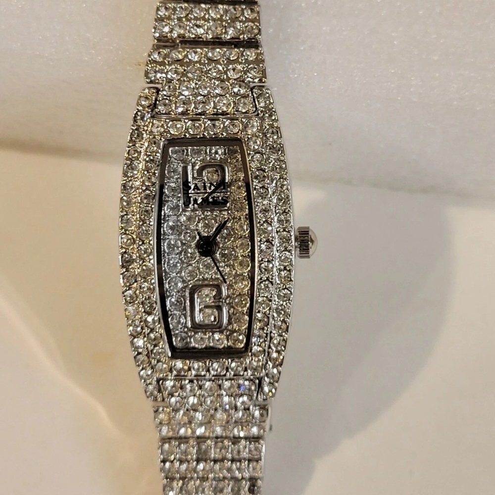 Crystal Pavé Silver-Tone Women's Bracelet Watch
